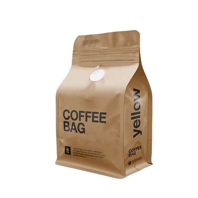 quality  Custom Printed Pouch Recyclable Eco Friendly Zipper Bag Packing Biodegradable Kraft Paper Compostable Bean Coffee Bags With Valve factory