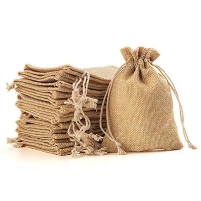 quality  2700310 Kids Birthday Party Favor Bag Logo Drawstring Burlap Folding Weeding Drawstring Bag factory