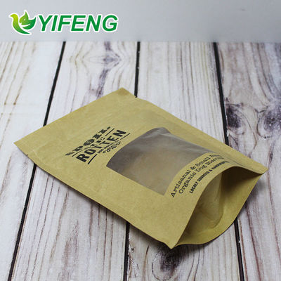 Recycled Materials For Fruit And Vegetable Mango Meat High Quality Food Grade Stand Up Pouch Kraft Paper Bag With Clear Window