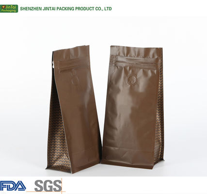 BIODEGRADABLE flat bottom bag aluminum foil ziplock bag for drip coffee packaging /custom printing coffee bag with valve and ziplock