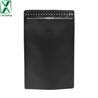 Matte Black Barrier 8oz / 16oz Resealable Zipper Stand Up Aluminized Foil Coffee Bags