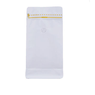 Recyclable Eight Side Seal Flat Bottom Aluminum Foil Coffee Package Plastic Zip Bag With Valve